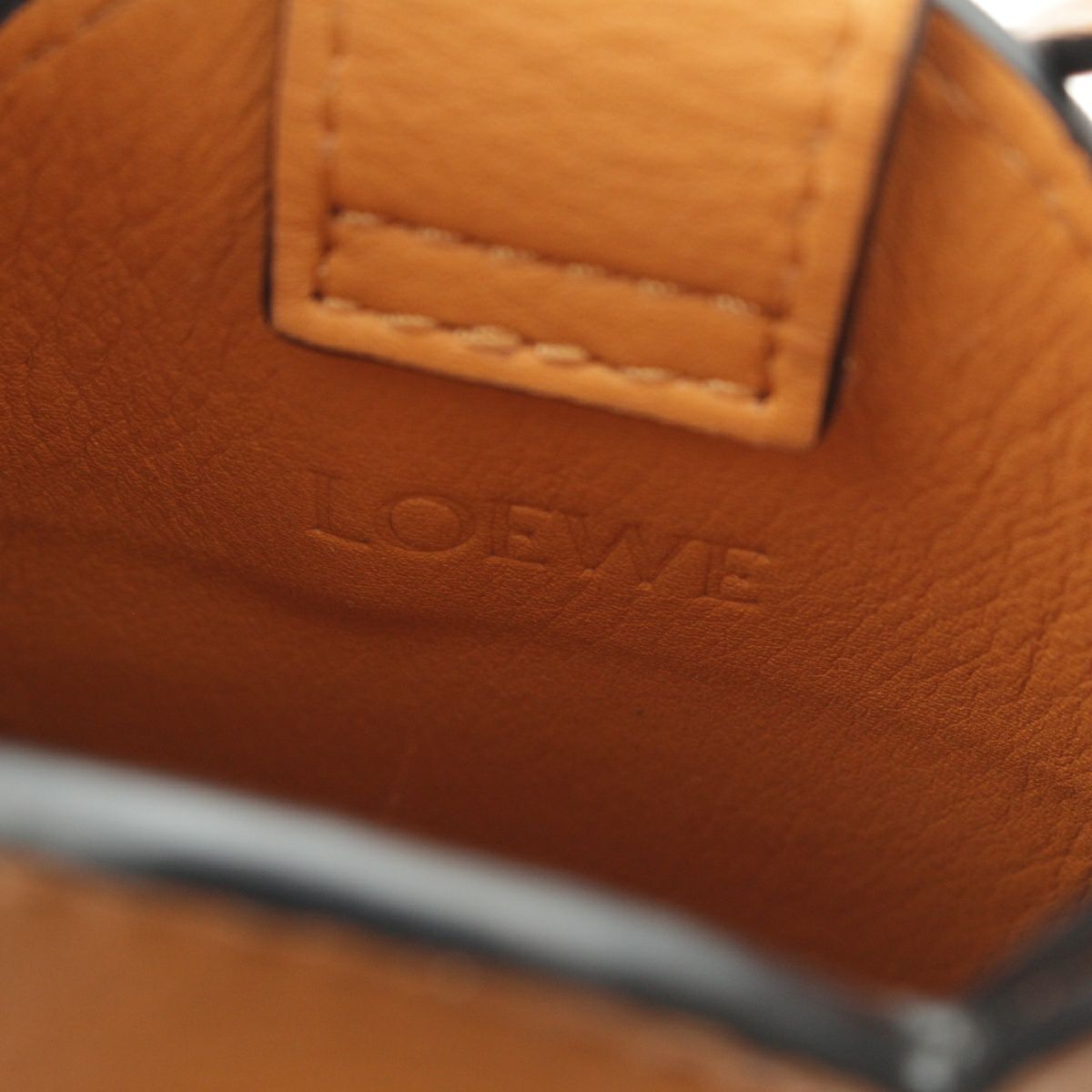 ロエベ レザー エレファント ポケット ショルダーバッグ ブラウン