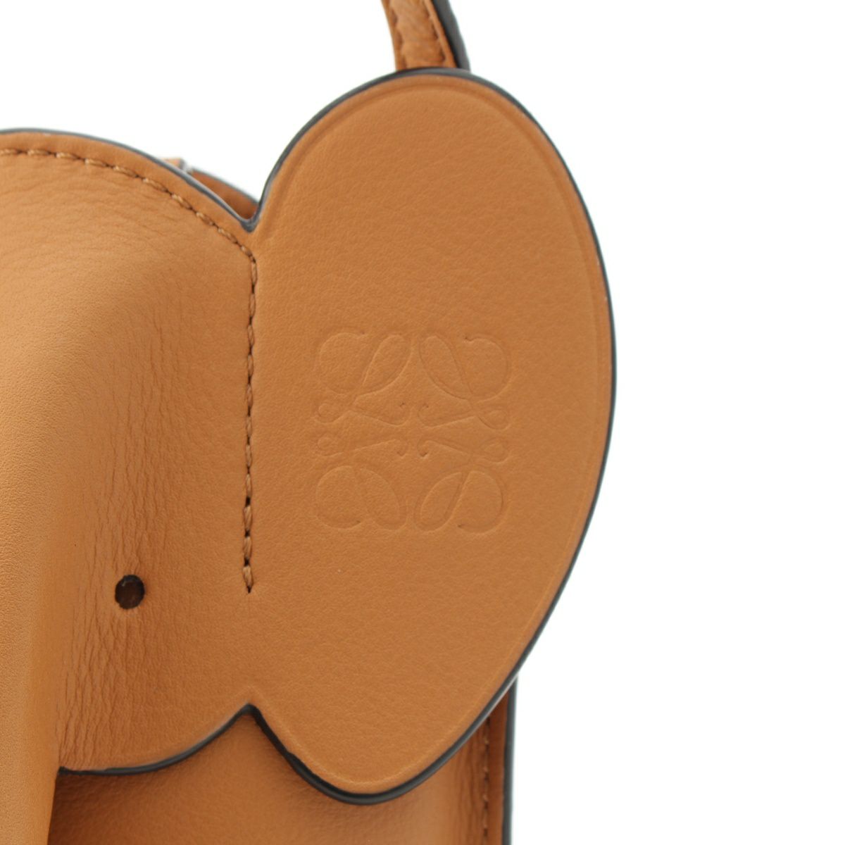 ロエベ レザー エレファント ポケット ショルダーバッグ ブラウン