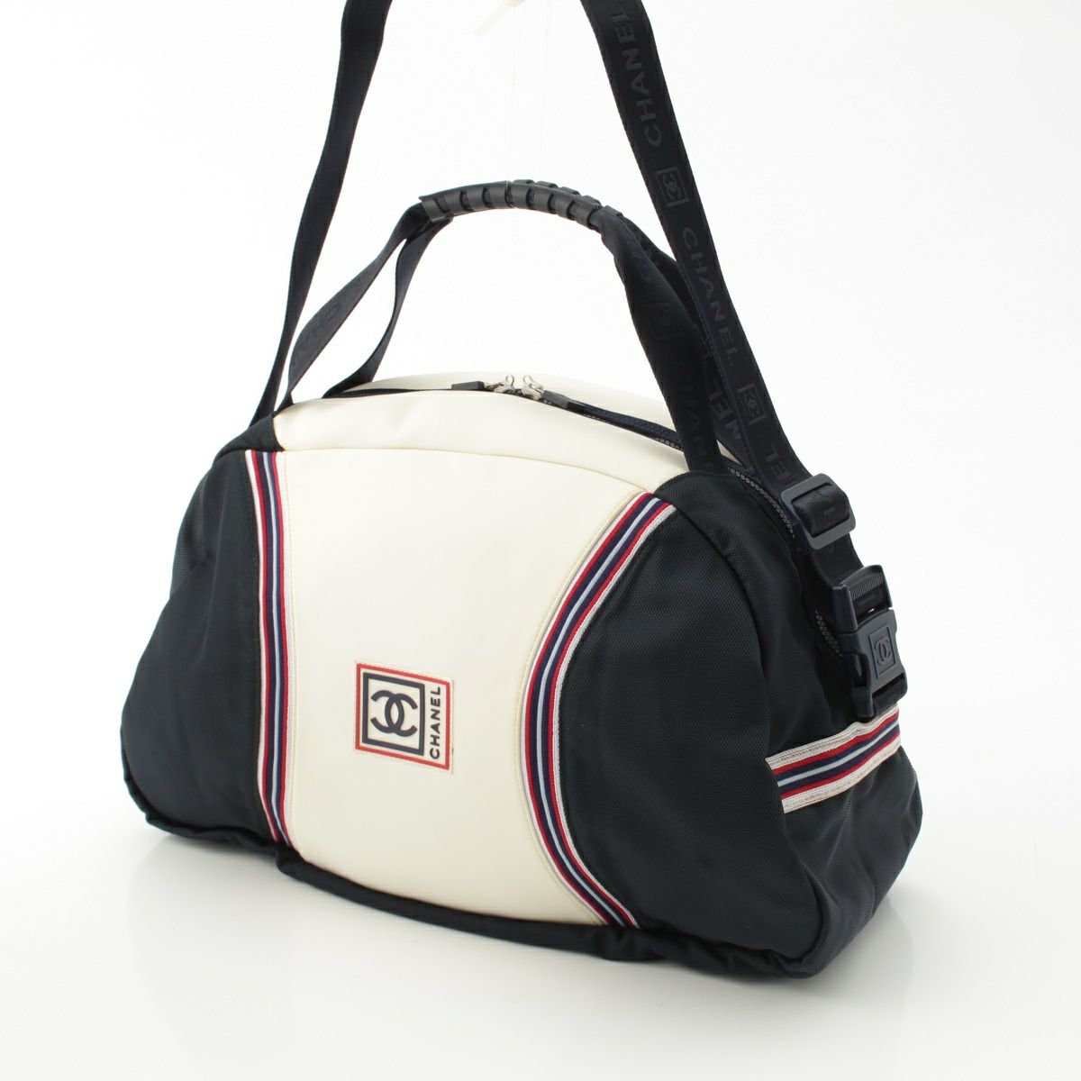 希少 CHANEL シャネル スポーツライン ボストン バッグ ココマーク シャネル CHANEL スポーツライン ボストン バッグ ナイロン 黒