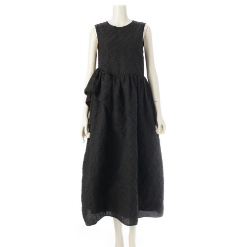 セシリーバンセン 24年 DITTE DRESS ノースリーブ バックリボン ドレス ワンピース 1.24RTW10006 ブラック UK6