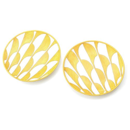 エルメス ソレイユ ドゥ エルメス 磁器 ポーセリン ペア パンプレート 2点セット 皿 食器 P046012P イエロー
