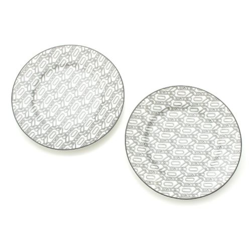 フェンディ オーロック 磁器 ポーセリン ペアプレート 2点セット 皿 食器 7AC047 グレー ホワイト