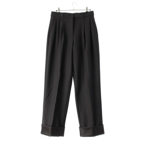 ザロウ ウール シルク CASSANDRO PANT サテンダブルヘム パンツ ボトムス 6431W1904 ブラック 4