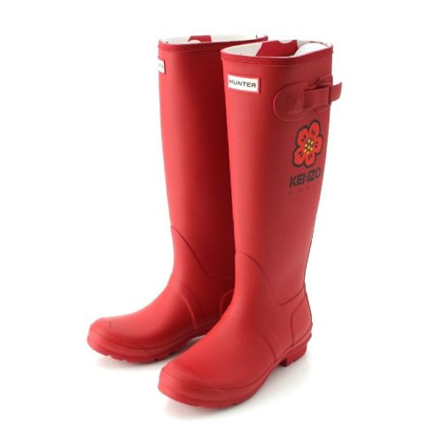 ハンター KENZO ケンゾー ラバー BOKE FLOWER ブーツ レインシューズ レッド EU37