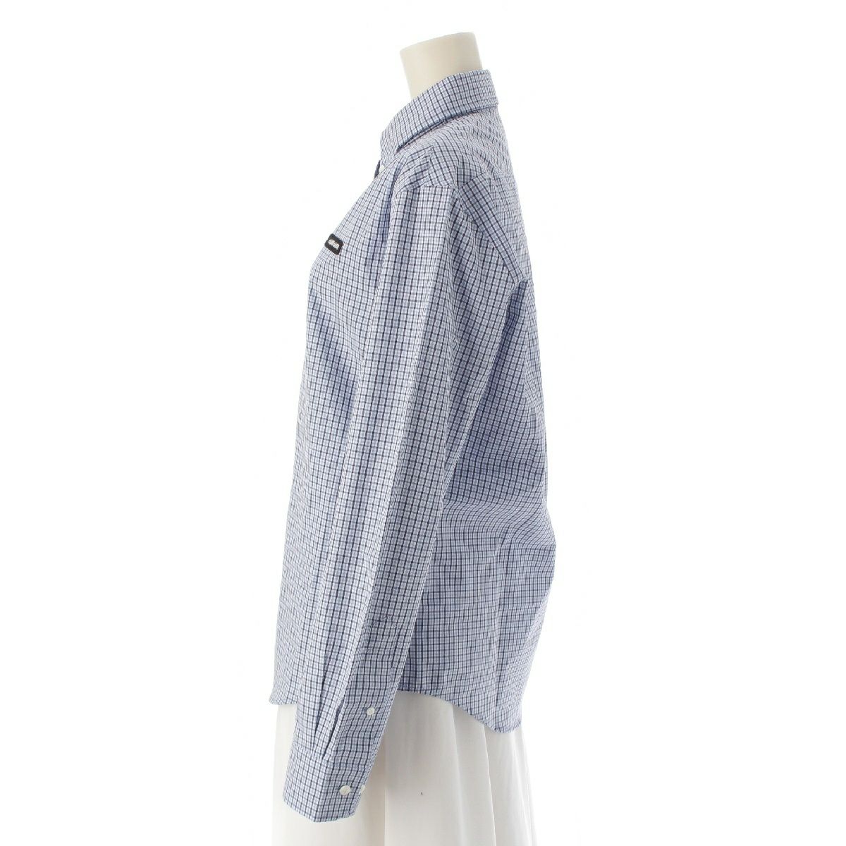 ミュウミュウ 25SS コットン ロゴワッペン ポプリン チェック 長袖