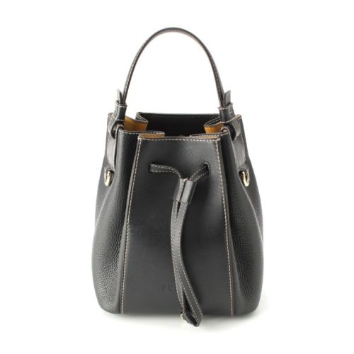 フルラ ミアステラ レザー 2WAY ショルダー 巾着 ハンドバッグ ブラック