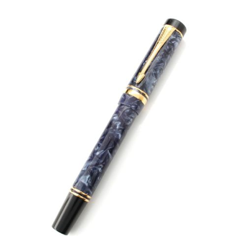 パーカー DUOFOLD デュオフォールド ペン先K18 万年筆 750 マーブル ブルー