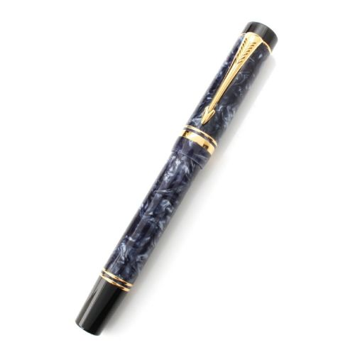 パーカー DUOFOLD デュオフォールド ペン先K18 万年筆 文房具 筆記用具 750 マーブル ブルー