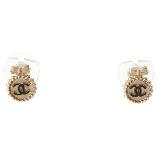 シャネル B12A ココマーク サークル リボン ピアス アクセサリー ゴールド