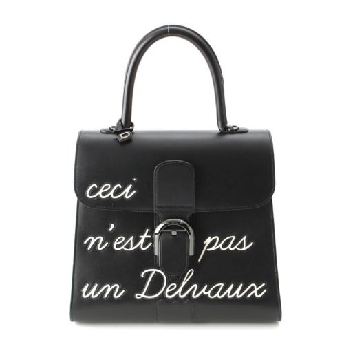 デルヴォー ブリヨン ルーモアMM ボックスカーフ トップハンドル 2WAY ショルダー ハンドバッグ AA0480AAM099ZPN ブラック