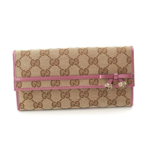 グッチ GGキャンバス ロングウォレット 長財布 258405 ブラウン