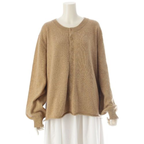 Extreme Cashmere エクストリームカシミヤ プルオーバー ボタン ニット ラメ 長袖 トップス ベージュ F