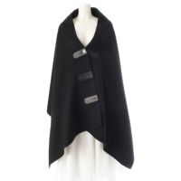 エルメス カシミヤ ダブルフェイス ケープ ポンチョ アウター ブラック