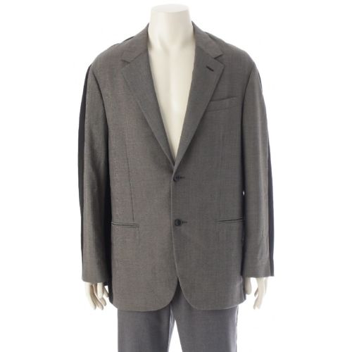 ルイヴィトン 18SS ウール 素材切替 ドッキング テーラードジャケット RM181 GED HEJ74W ブラック グレー 46