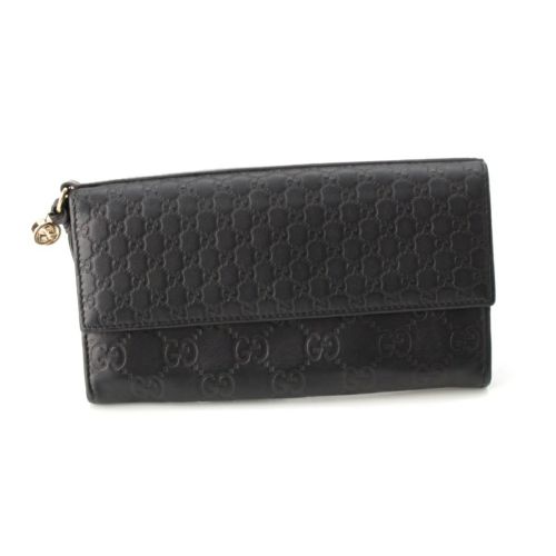 グッチ マイクログッチシマ 長財布 ウォレット 323396 ブラック