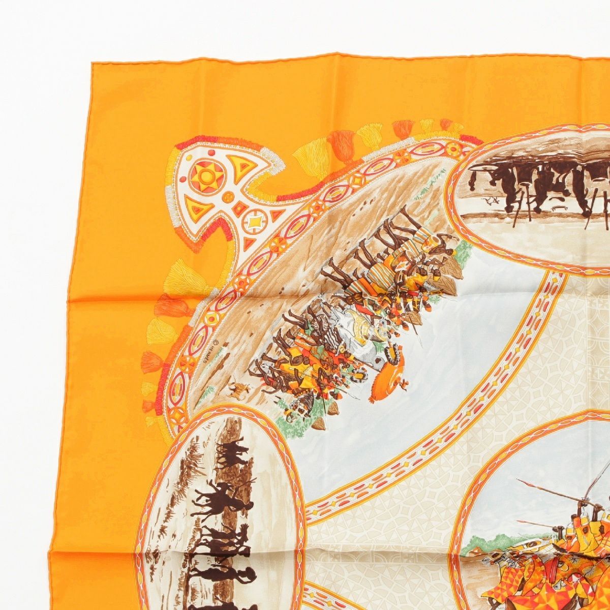 エルメス カレ90 プール族の騎手(未使用ですが少々難あり、実家保管