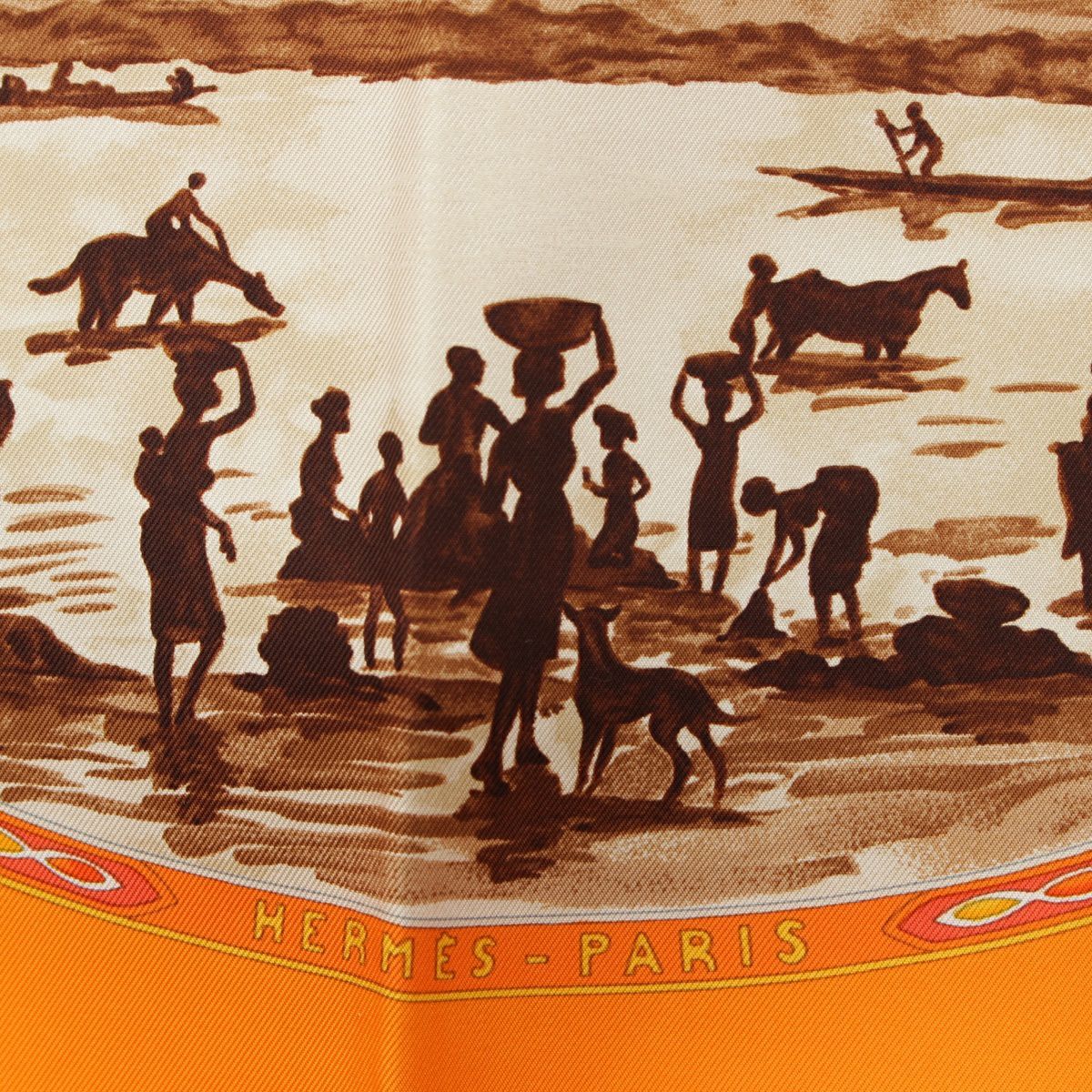 エルメス カレ90 プール族の騎手(未使用ですが少々難あり、実家保管