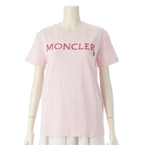 モンクレール 23年 MAGLIA MANICHE コットン ロゴ 半袖Ｔシャツ トップス J10938C00006 ピンク S