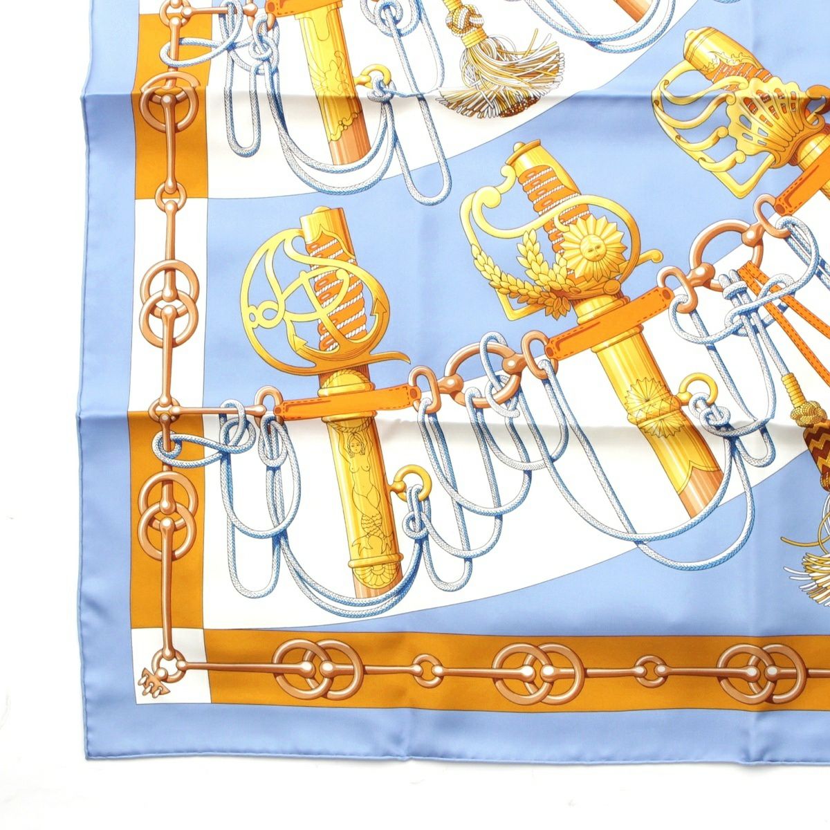 エルメス 22SS カレ90 クリケティス Cliquetis シルク スカーフ ブルー