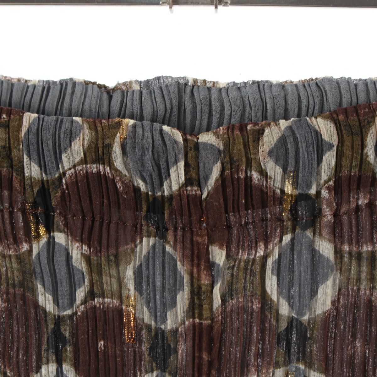 イッセイミヤケ 総柄 ラメ プリーツ フロントボタン パンツ ボトムス  