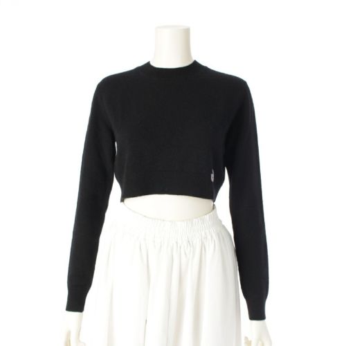 パトゥ ウール クロップド ニット セーター トップス KN0998041999B ブラック XS