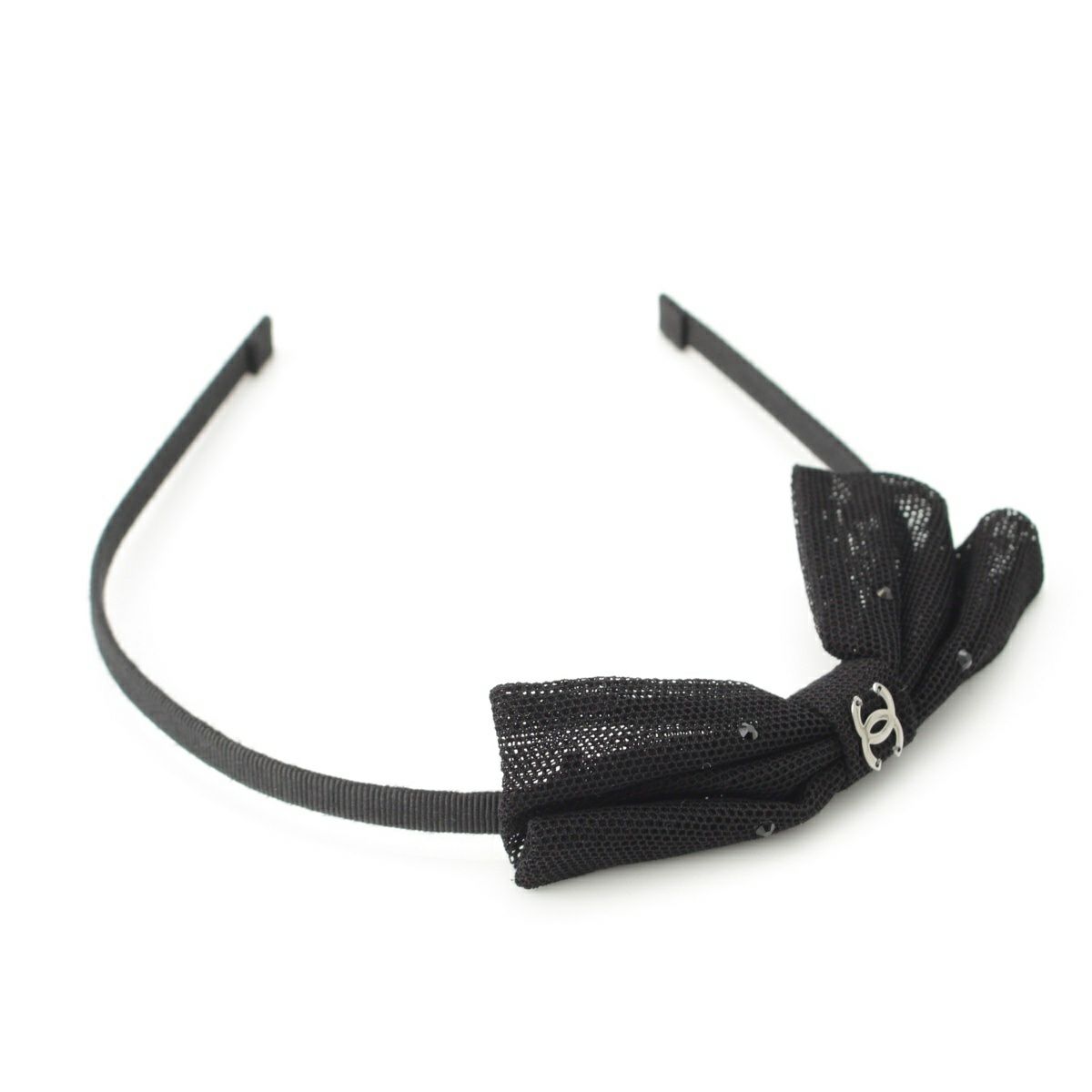 シャネル 24A ココマーク リボン カチューシャ ヘアアクセサリー