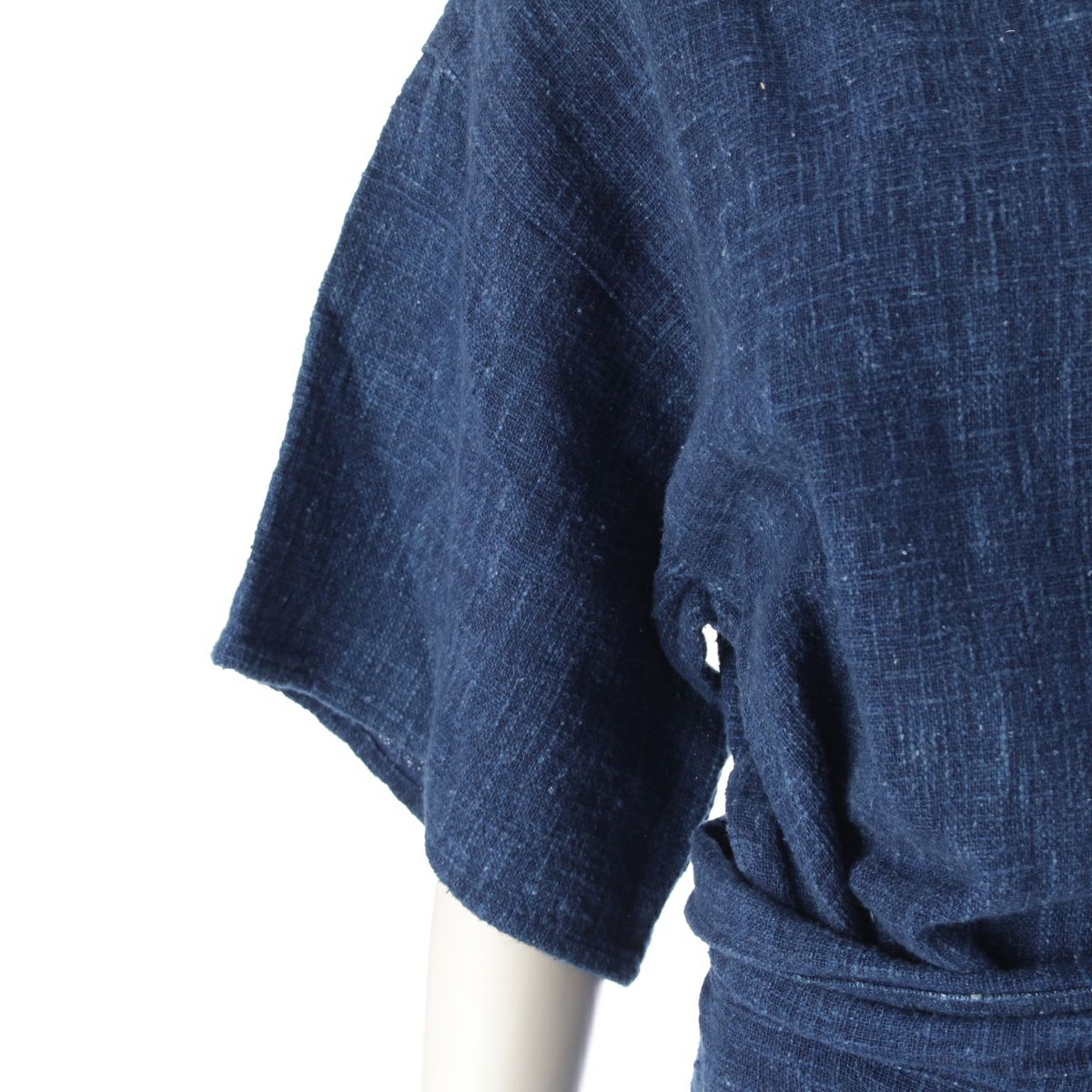 COMME des GARCONS ワンピース OP-110370 コムデギャルソン 80S コットン 変形 巻き 半袖 ひざ丈
