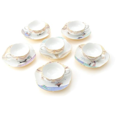 マイセン 陶器 アラビアンナイト ティー カップ＆ソーサー 6客セット 食器 680710/23633 ホワイト