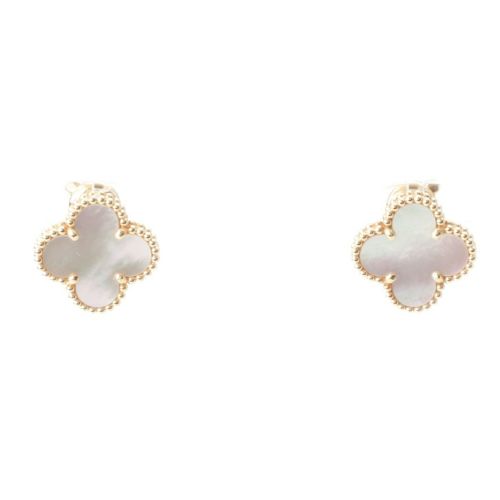 ヴァンクリーフ＆アーペル ヴィンテージ アルハンブラ YG Au750 マザーオブパール ピアス アクセサリー VCARA44100 ゴールド 7.8g