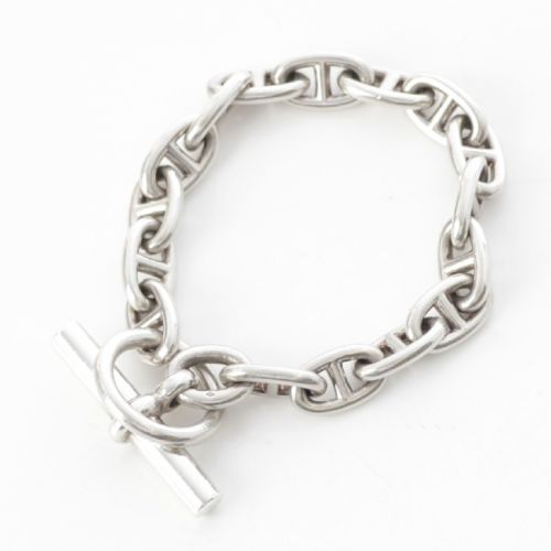 エルメス 1970s-1980s シェーヌダンクルMM 16コマ ヴィンテージ ブレスレット アクセサリー Ag925 シルバー 48g