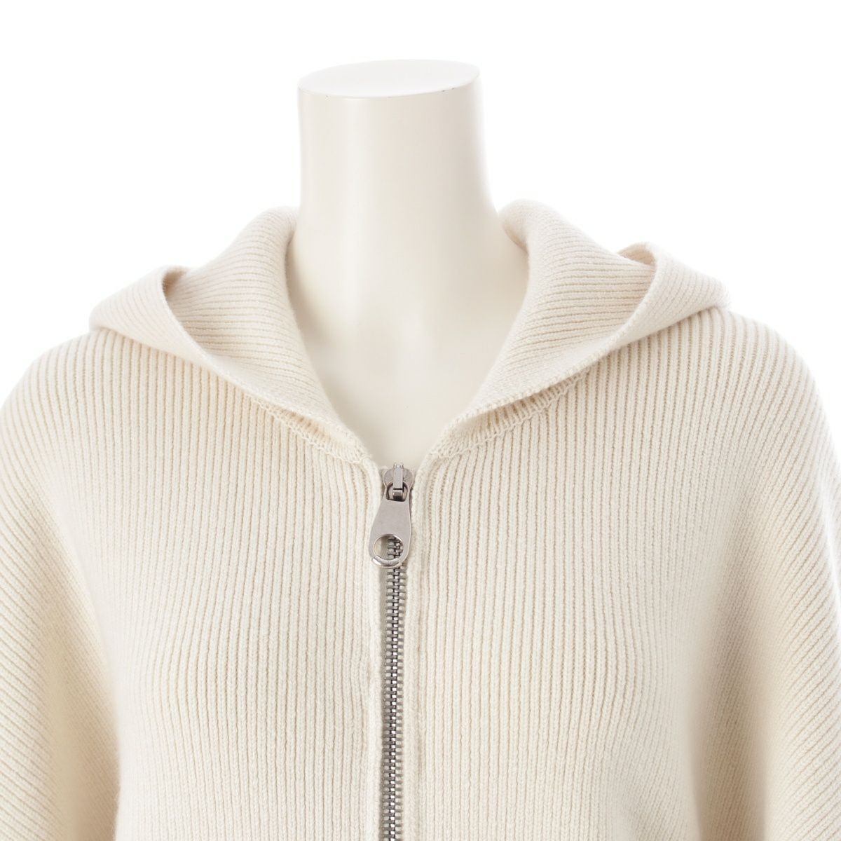クロエ ウール×カシミヤ ロゴ ジップ ニット コート アウター