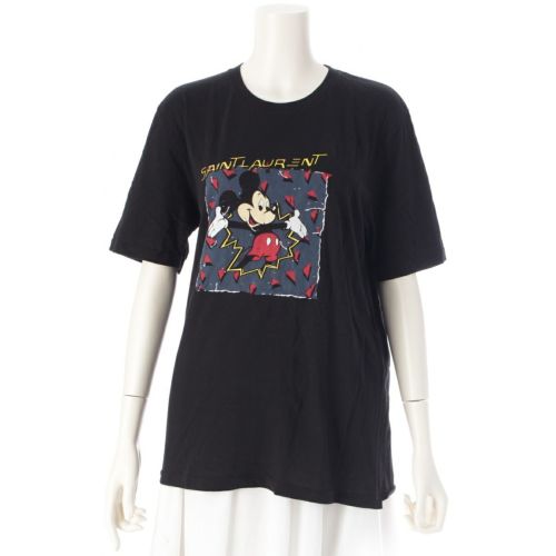 サンローラン 20年 コットン ディズニー ミッキー 半袖Ｔシャツ トップス 631852 ブラック XS