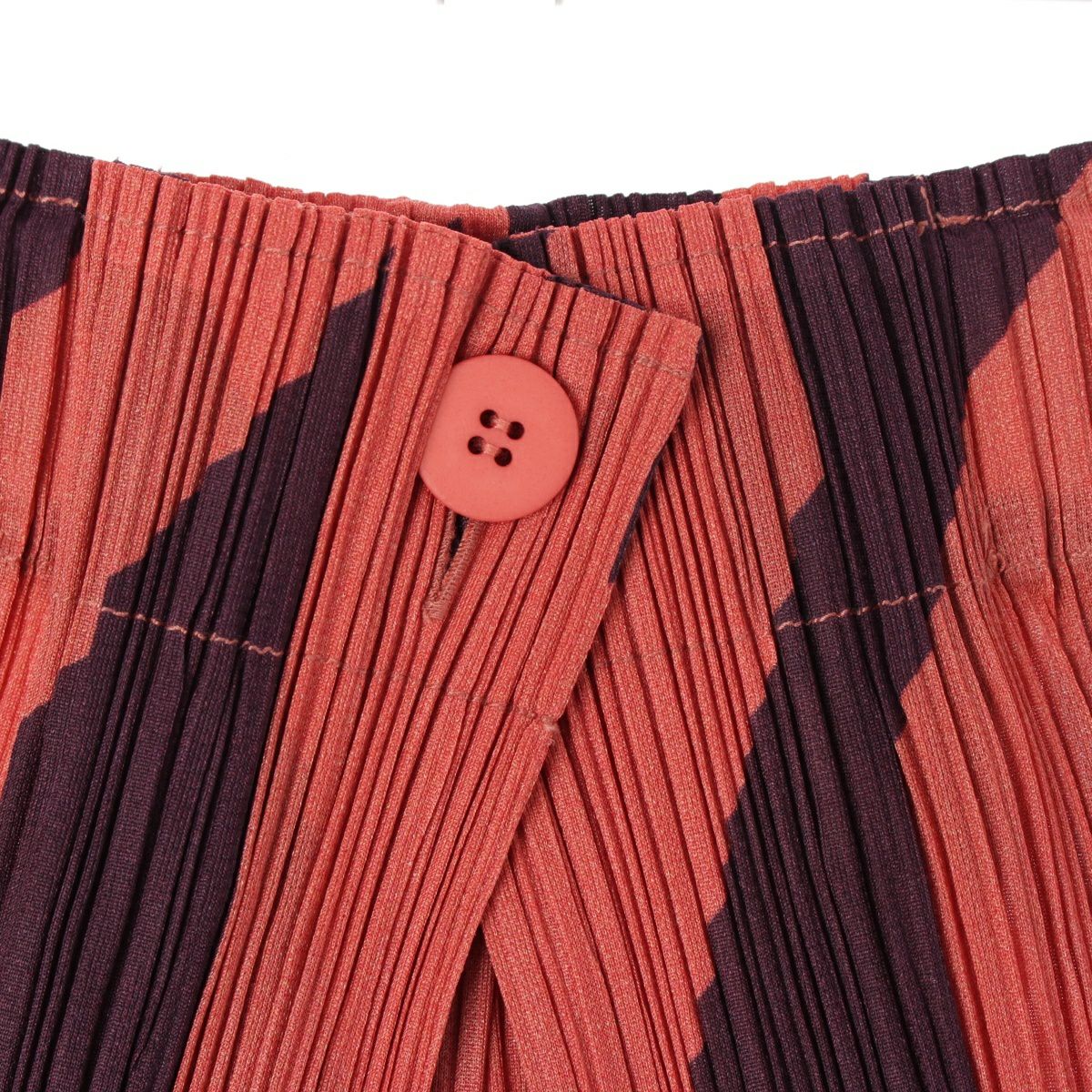 プリーツプリーズ イッセイミヤケ 19年 斜め チェック柄 パンツ  