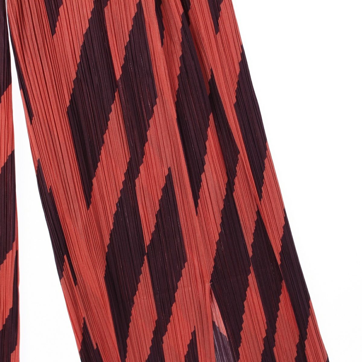 プリーツプリーズ イッセイミヤケ 19年 斜め チェック柄 パンツ  