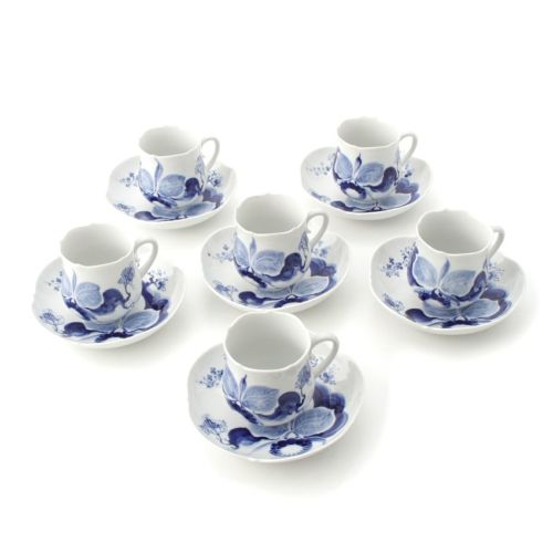 マイセン 陶器 ブルーオーキッド 6客セット 食器 コーヒー カップ＆ソーサー ブルー