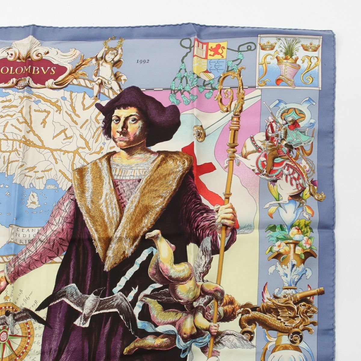 エルメス シルク カレ90 LES AMERIQUES アメリカ大陸 コロンブス エルメス シルク カレ90 LES AMERIQUES アメリカ大陸 コロンブス