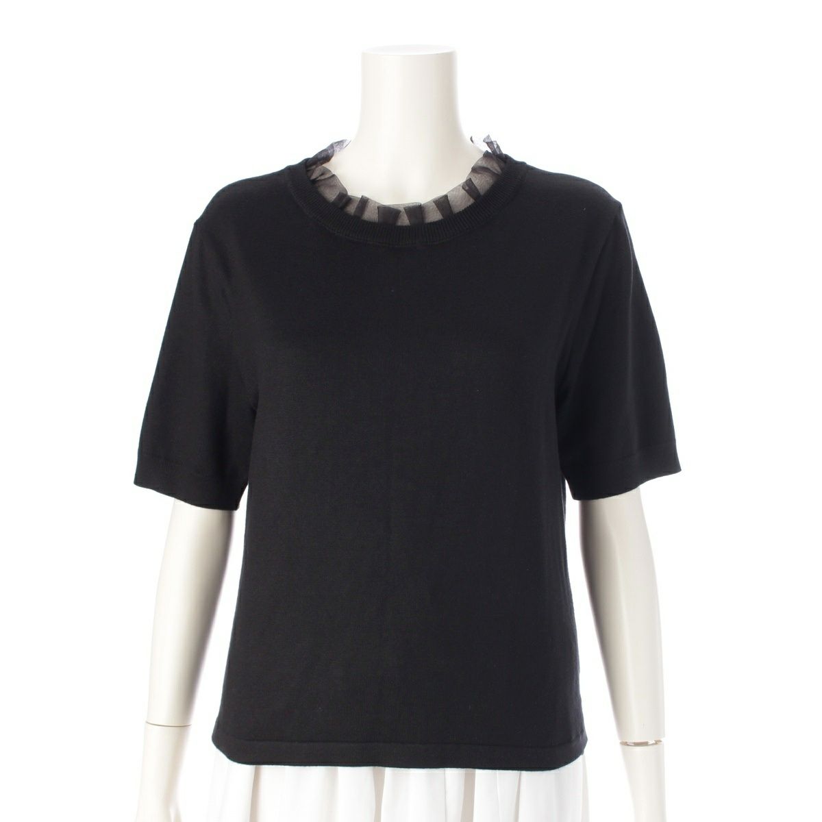 フォクシー 半袖ニット FOXEY - 美品 FOXEY フォクシー ラッフル ピーターパン 半袖