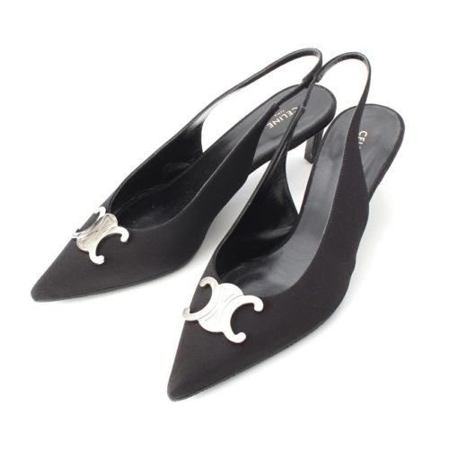 セリーヌ Alma アルマ トリオンフ スリングバック パンプス ブラック 37