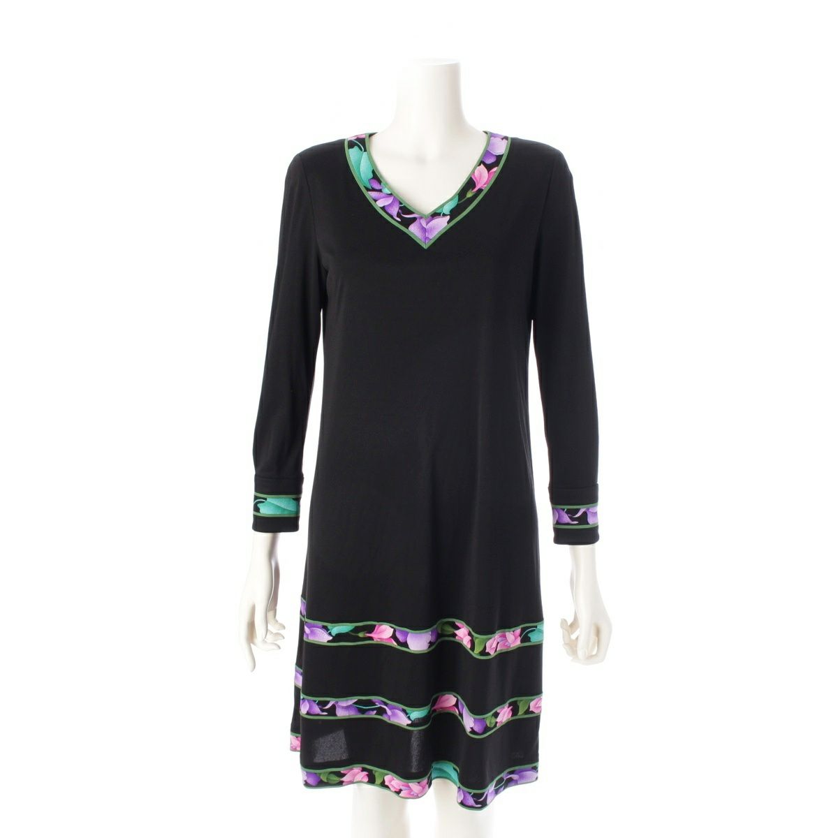 レオナール LEONARD サイズ38 M 0180253 - 黒×ピンク×グレー  