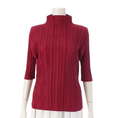 プリーツプリーズ イッセイミヤケ 16AW 半袖 ボトルネック カットソー トップス レッド 4