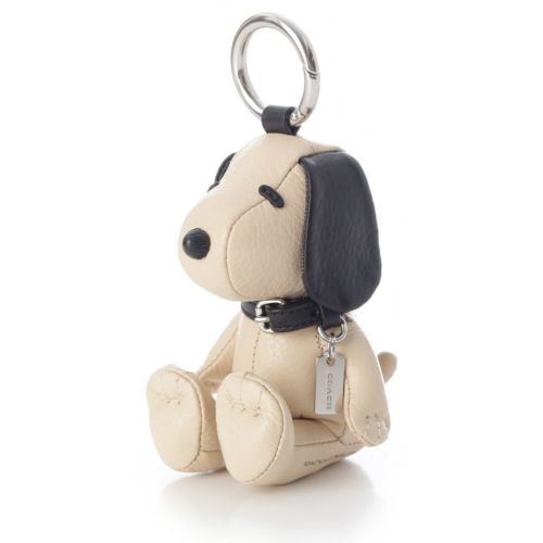 コーチ PEANUTS スヌーピー コレクティブル レザー バッグチャーム キーホルダー ベージュ