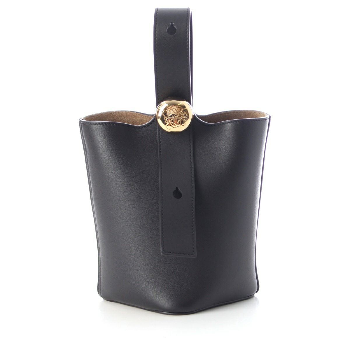 中古】LOEWE ロエベ 小物 フラグメントケース ネイビー ゴールド  