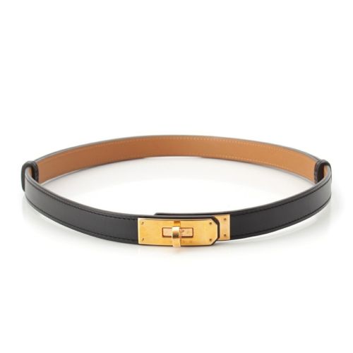 エルメス Z刻印 ケリー レザー ベルト ブラック ゴールド