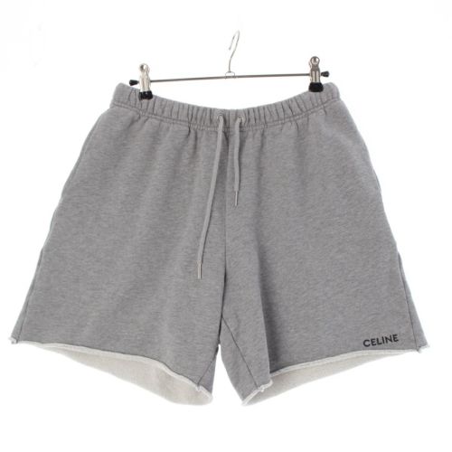 セリーヌ コットン ロゴ フリース ショート パンツ ボトムス 2Z063670Q グレー M
