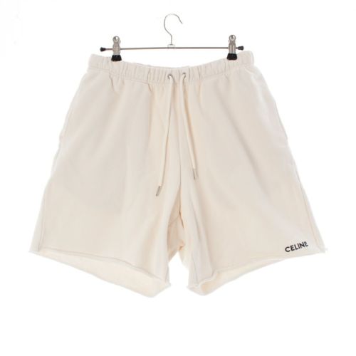 セリーヌ コットンフリース ロゴ ショート パンツ ボトムス 2Z063670Q ホワイト