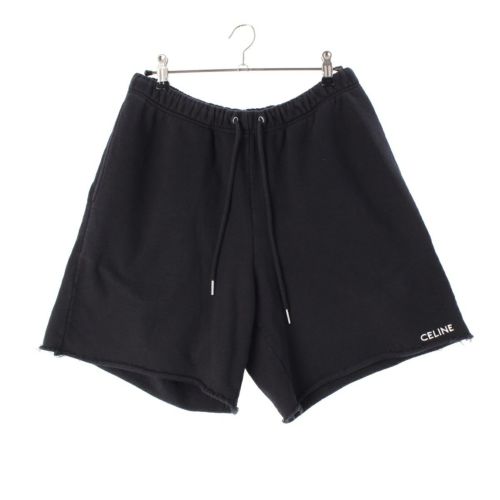 セリーヌ コットン ロゴ フリース ショート パンツ 2Z063670Q ブラック M