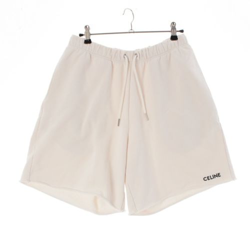 セリーヌ コットンフリース ロゴ ショート パンツ ボトムス 2Z063670Q ホワイト M