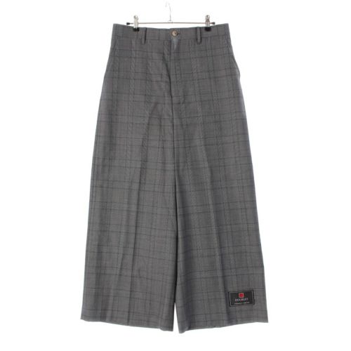 doublet ダブレット 24SS ウール チェック テーラード ワイド スラックス トラウザー パンツ ボトムス 24SS15PT263 グレー S