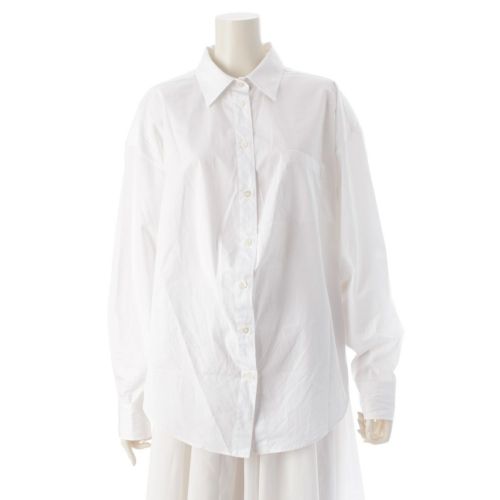 プラダ 22年 バックログ エンブロイダリー ポプリン ブラウス シャツ P439GR ホワイト 38