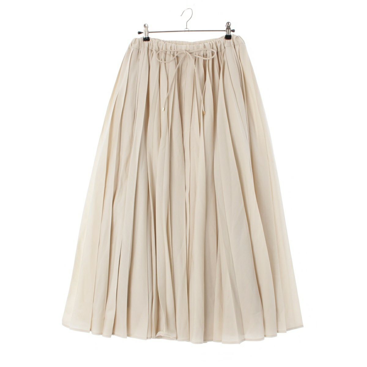 エブール ウール ロング プリーツ スカート 3710500128 ベージュ 36